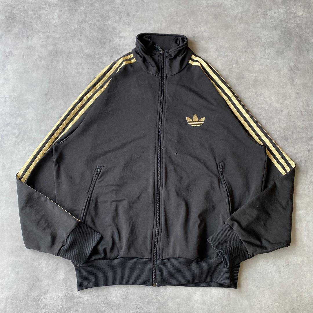 アディダス トラックジャケット ファイヤーバード 古着 L 黒 金 14503