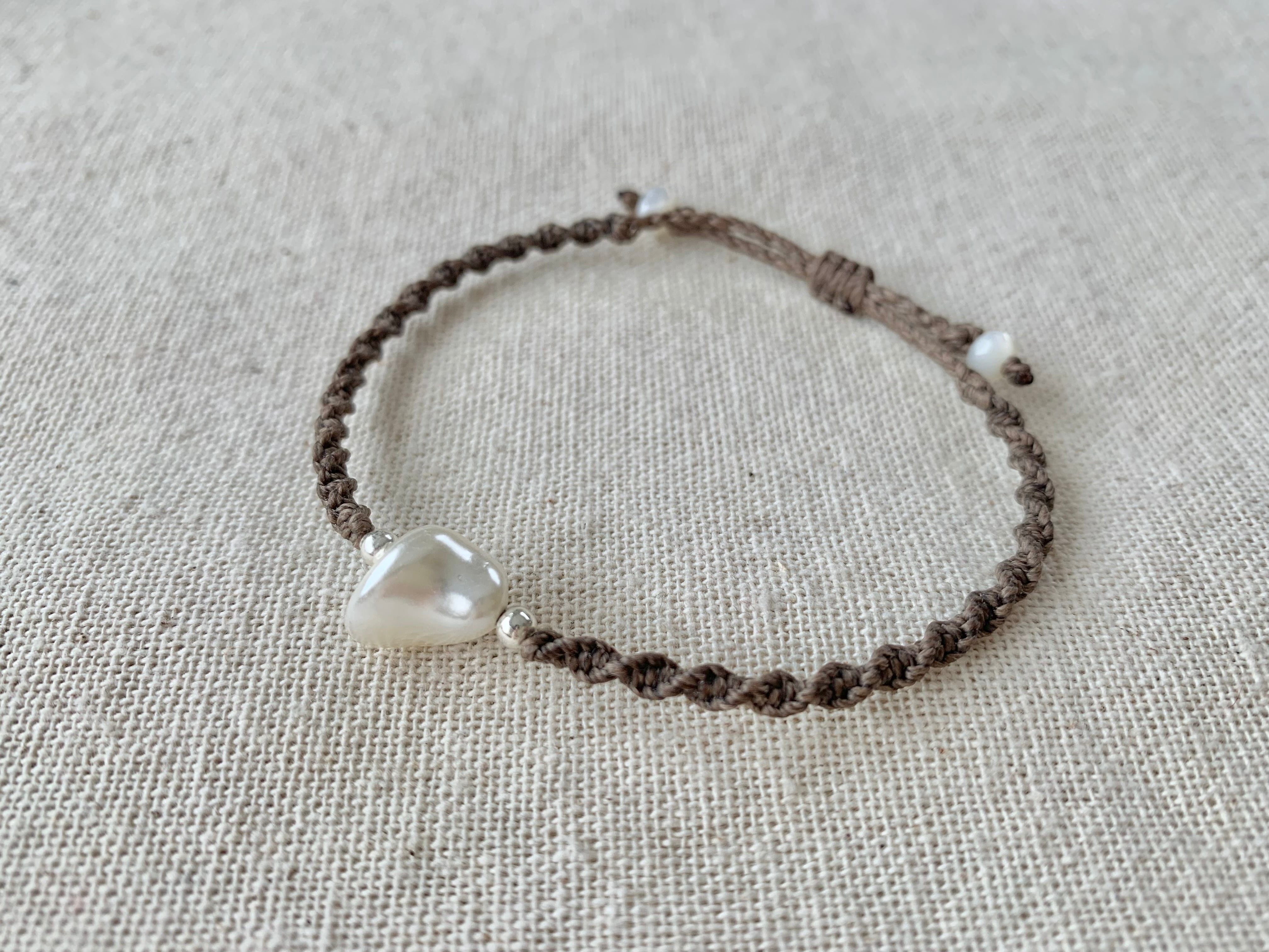 まの　マクラメネックレス・ブレスレット 翡翠と栃木県産精麻のマクラメネックレス ネックレス・ペンダント ten