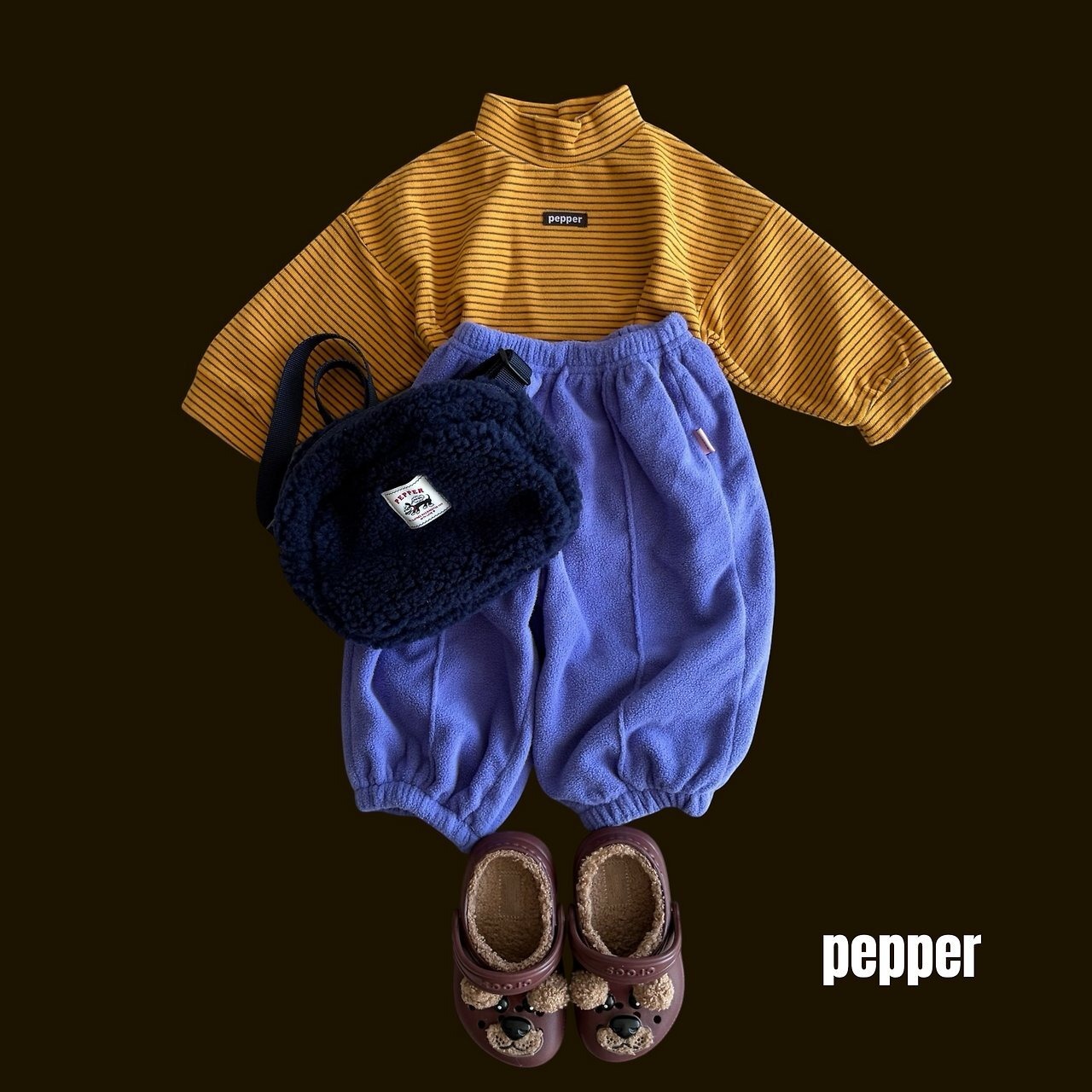 ペッパー / PEPPER / ミツバチボーダータートル / 韓国子供服 / キッズ / 26winter〖取寄〗*XS~XL*