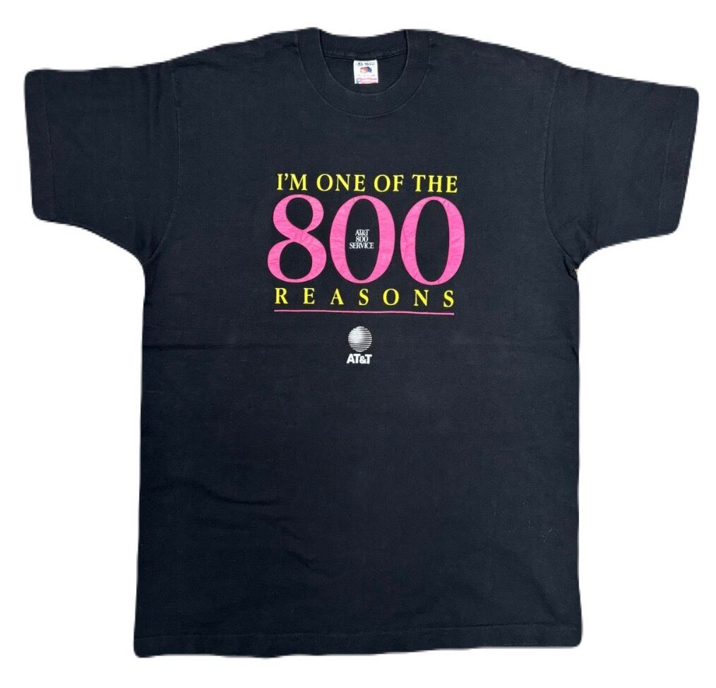 AT&T 800 SERVICE Print Tee / XL / MADE IN USA / 90s