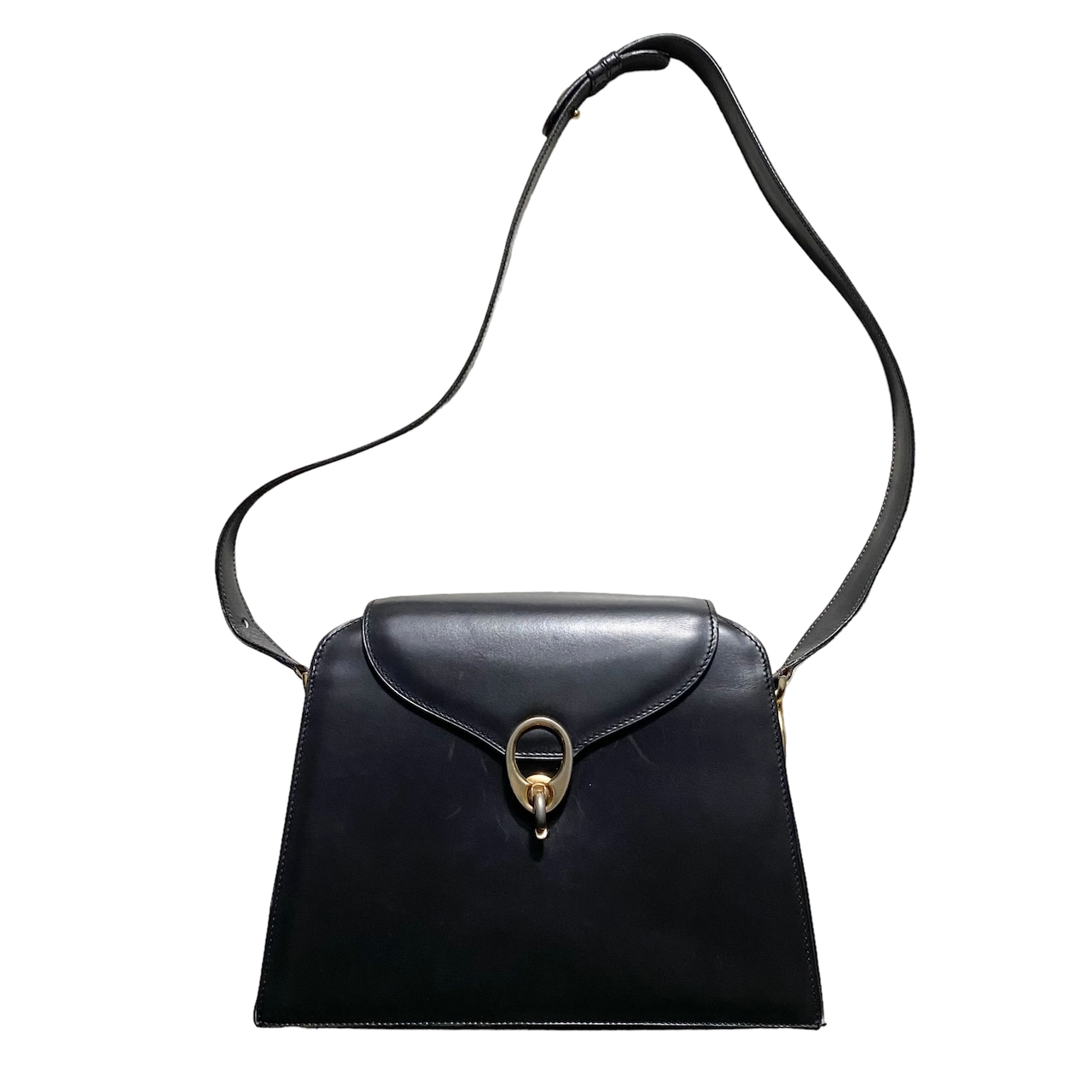 vintage CELINE black leather shoulder bag