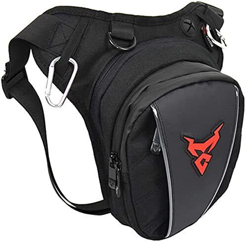 【在庫のみ】バイク用 レッグバッグ Forbestly バイクウエストバッグ ホルスターバッグ3室構造 防水 メンズ ウェストポーチ ヒップバッグ 多機能ウェストポーチ バイク用 登山 アウトドア メンズ (赤-LOGO)