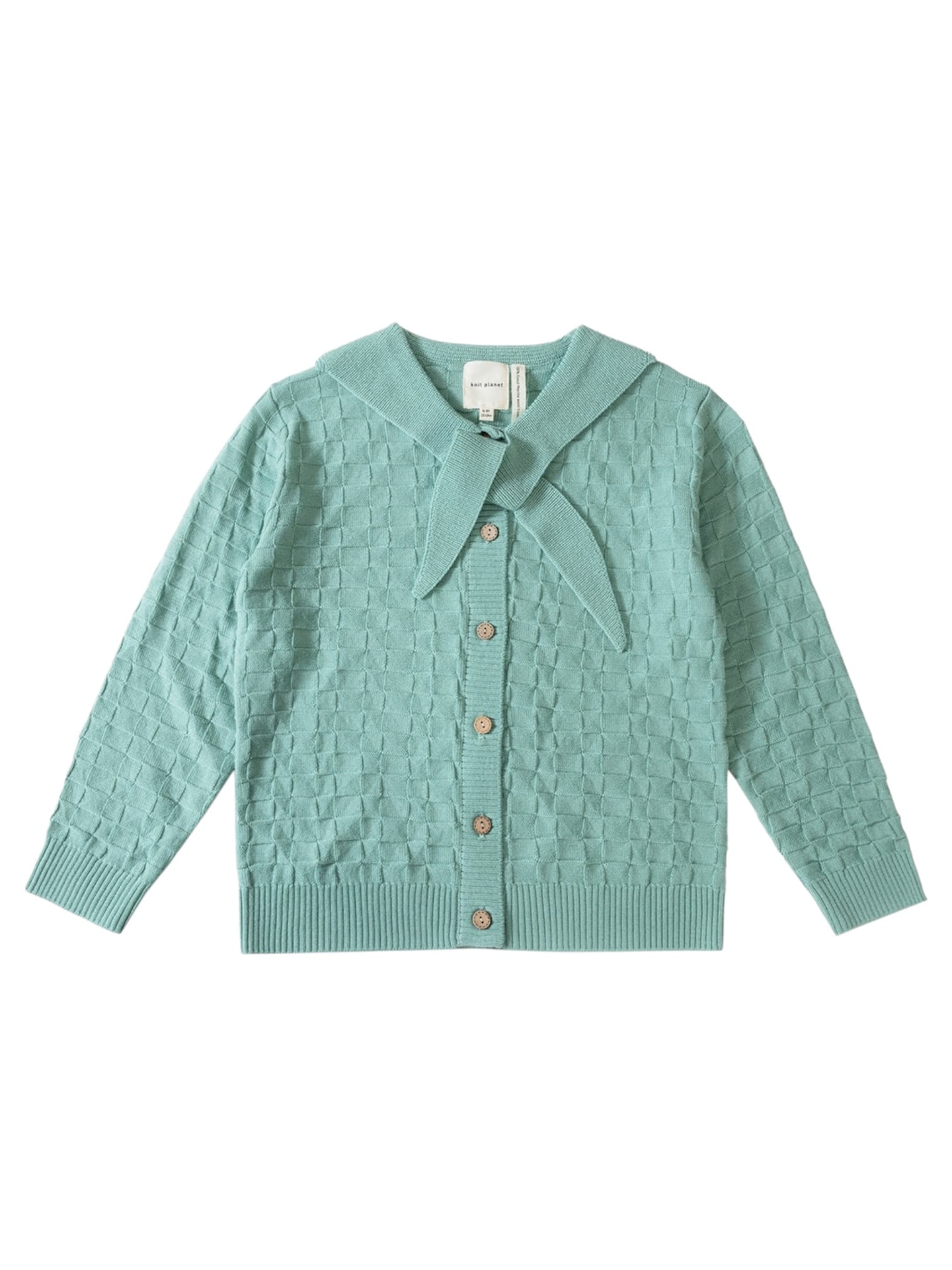 【Knit planet】Collar Cardigan Pastel Green
