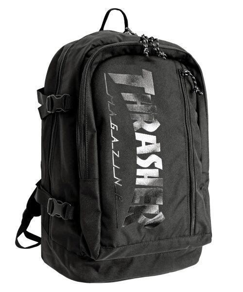 THRASHER (スラッシャー) ジップバックパック リュック ブラック/ブラック THR-101