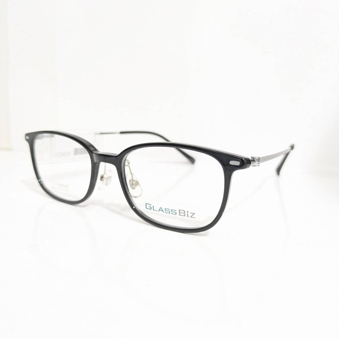 【GLASS Biz】スクエアセルフレーム ブラック・シルバー