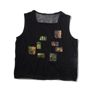 lanvin la collection   hologram  panel   mesh knit tank