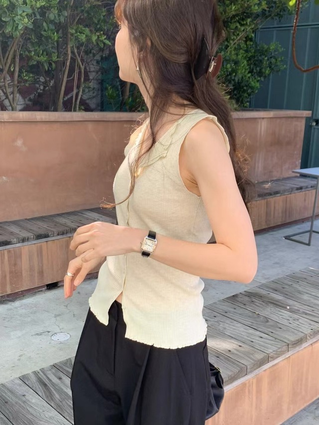 (即納) ounce / Silk mori knit sleeveless