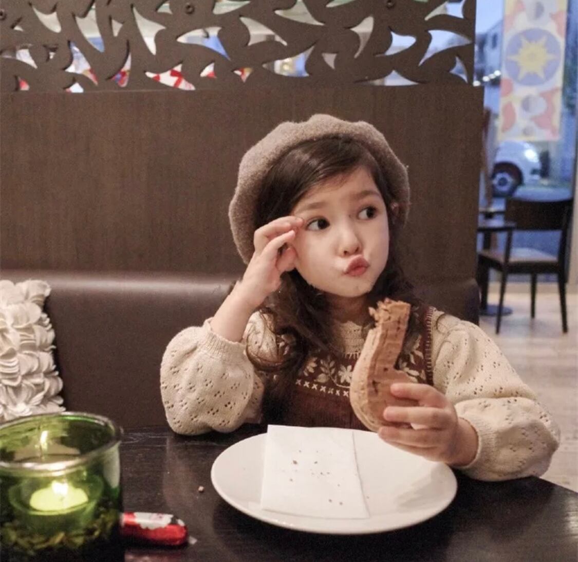 ヴィンテージライクニットワンピース》》》》》》ワンピース 海外子供服 女の子 プチプラ 韓国 レース