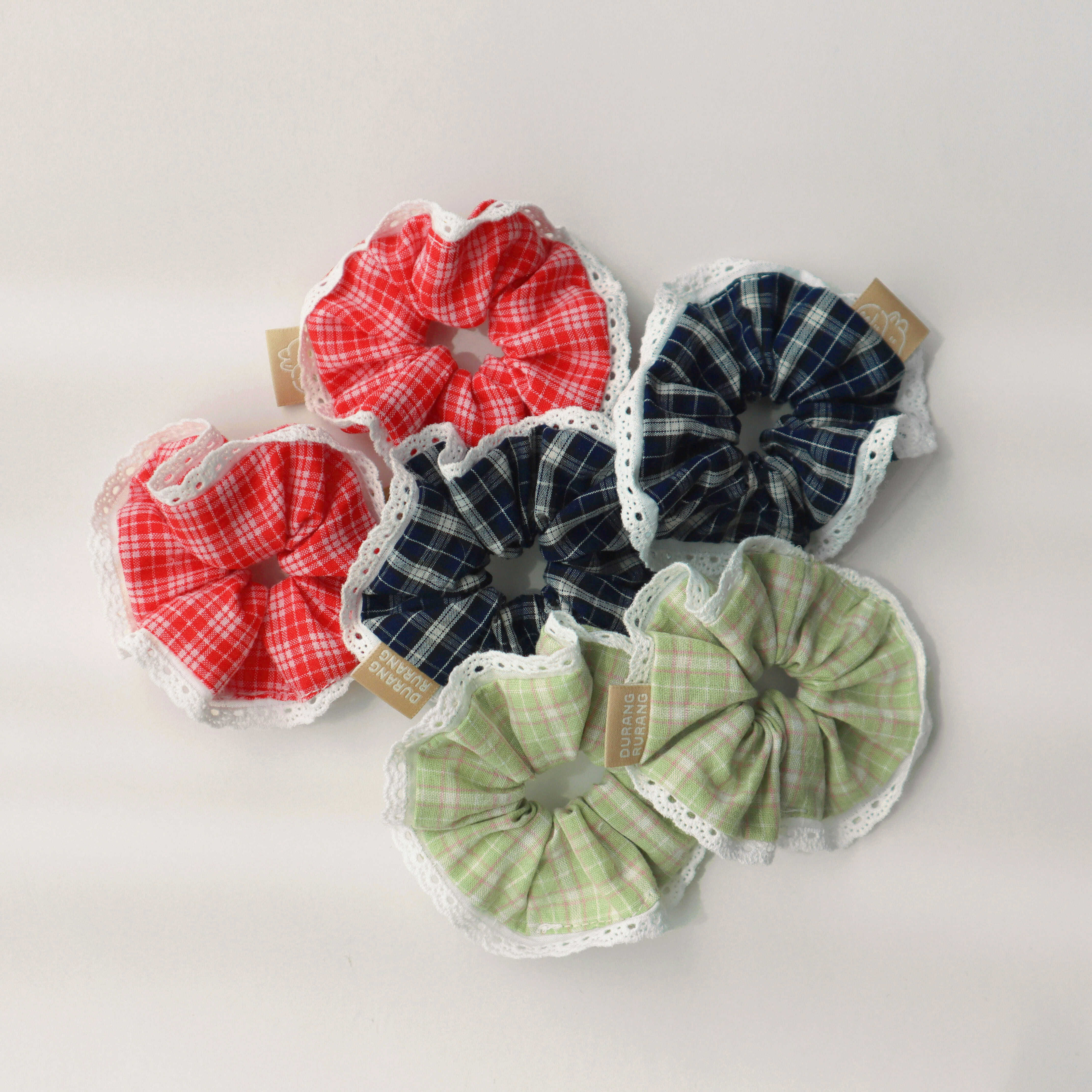 予約【DURANG RURANG】CHECK SCRUNCHIES (3color)