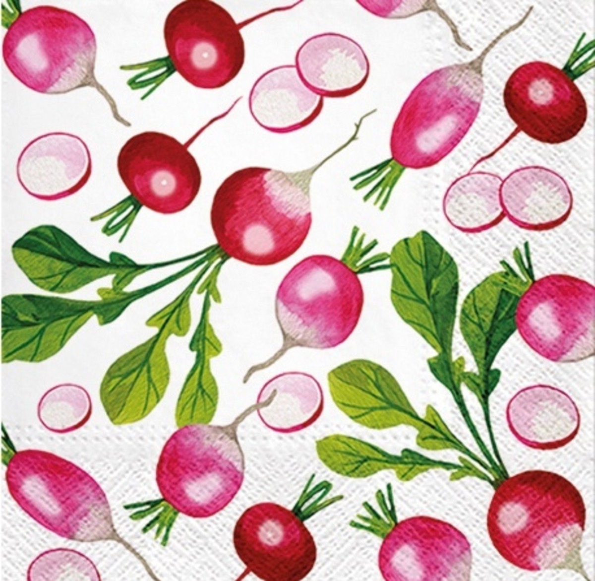 Paw バラ売り2枚 ランチサイズ ペーパーナプキン Fresh Radish ホワイト 北欧ペーパーナプキンpaperletter ペーパーレター