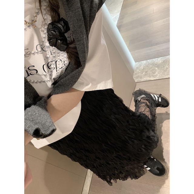 shirred long skirt 10970