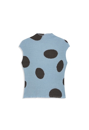[OPEN YY] RIBBED DOT TOP, GRAYISH BLUE 正規品 韓国ブランド 韓国通販 韓国代行 韓国ファッション オープン ワイワイ 日本 店舗