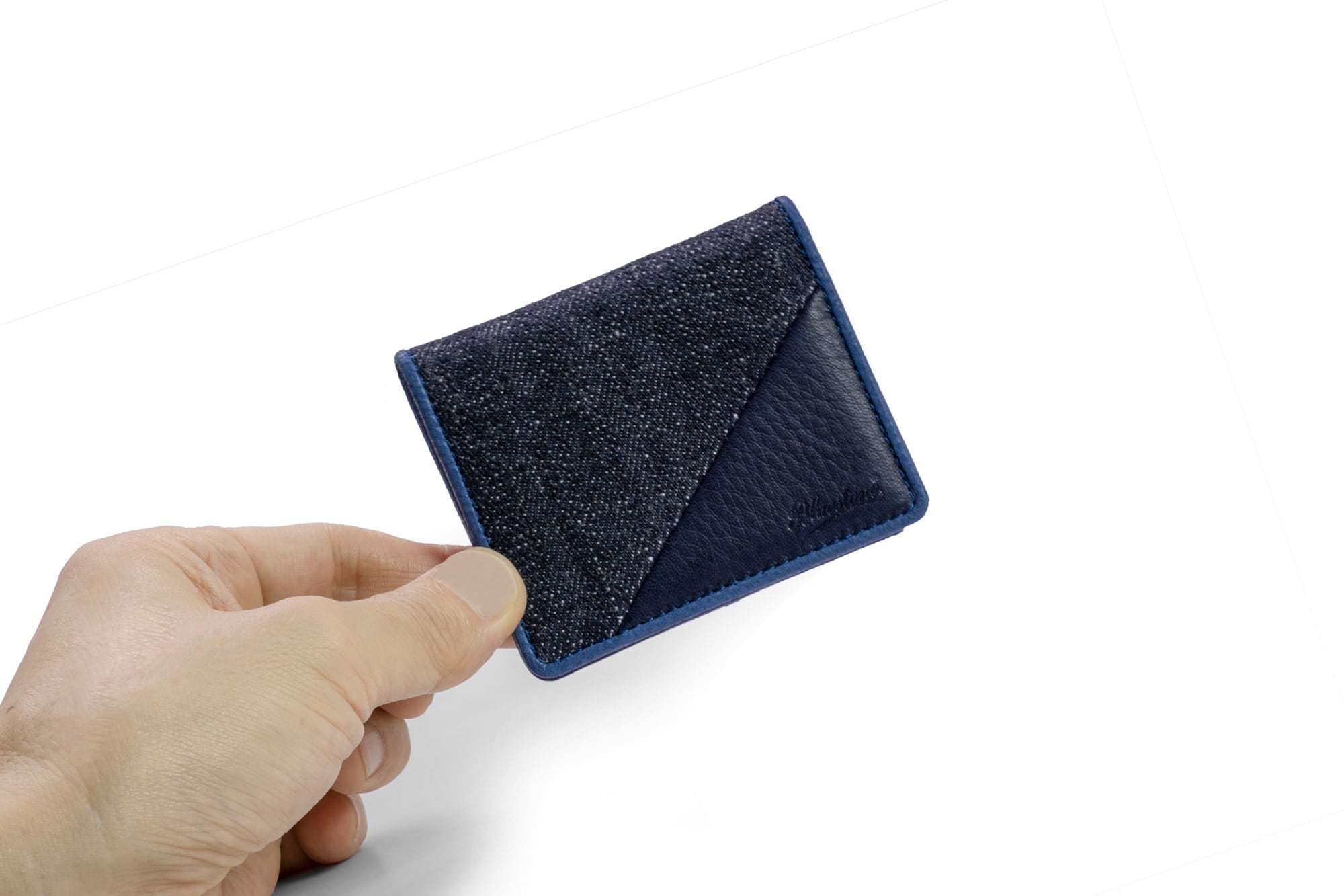 Denim × SUKUMO Leather coin case | tome-kon 留紺 | bluestone