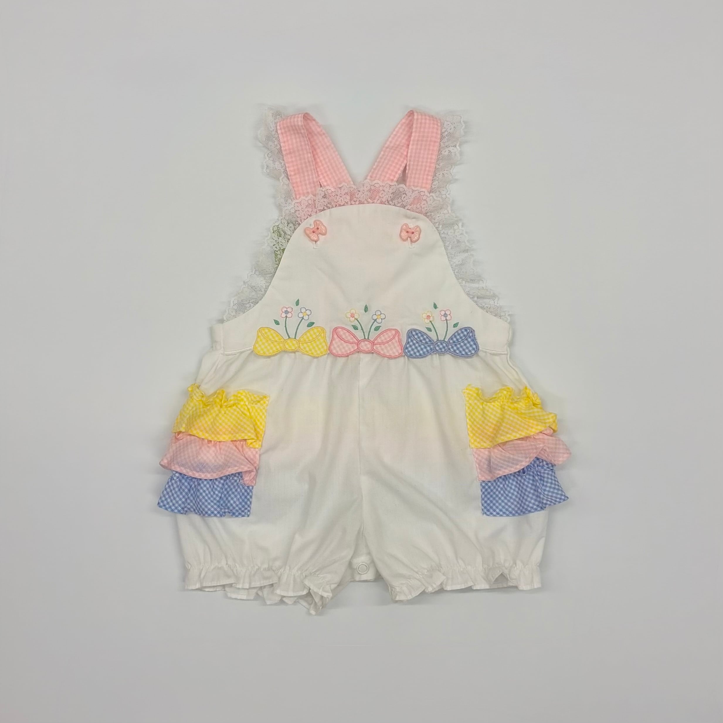 【6-12M】Baby ribbon frill jumpsuit ベビーサロペット リボン フリル