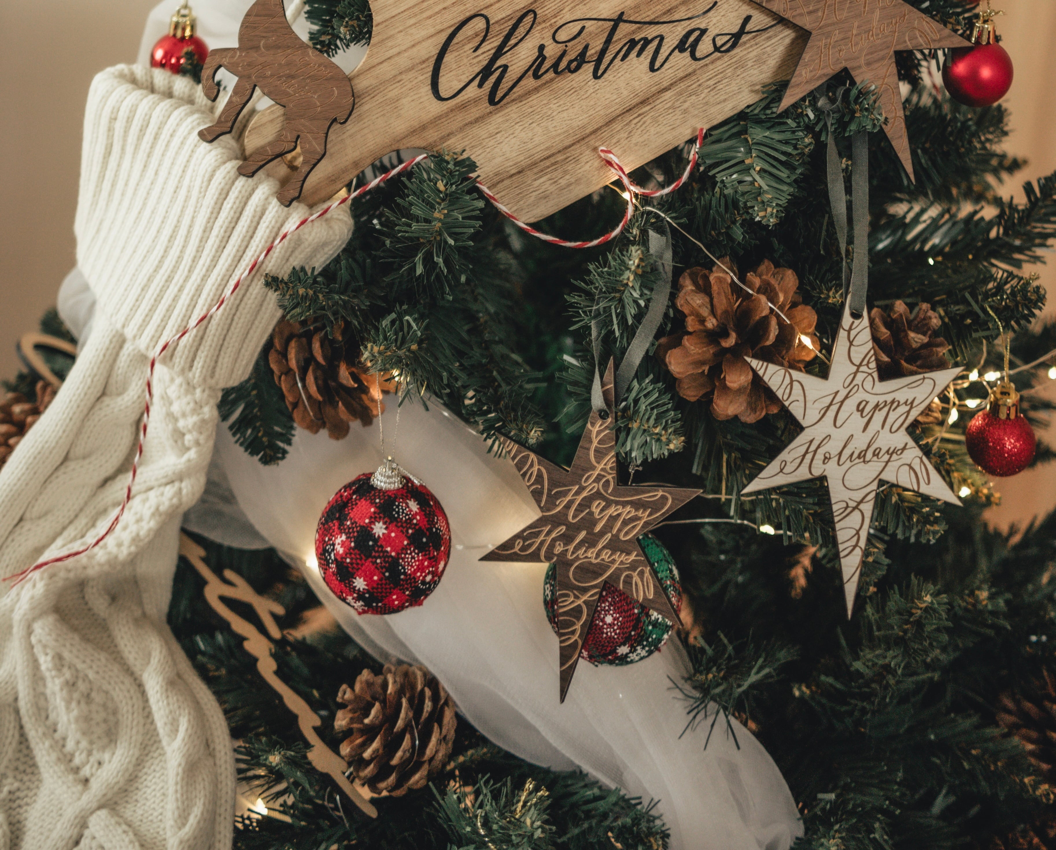 クリスマス2025】クリスマスオーナメント3つセット（星型/トナカイ型