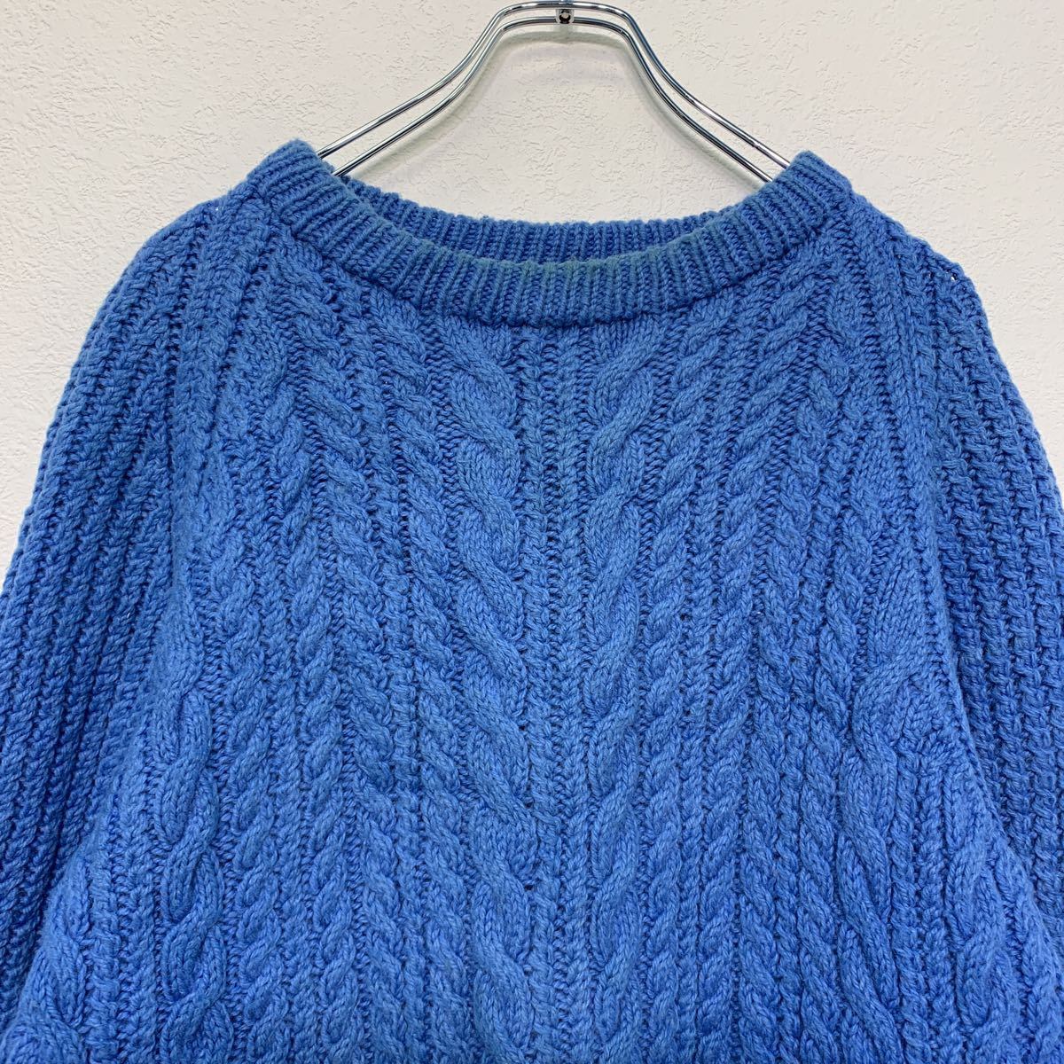 新品 タグ付き ELLIE ケーブルニット オーバーサイズ ラグラン袖 ブルー ケーブル セーター XL位 ブルー ラグランスリーブ ニット 古着卸