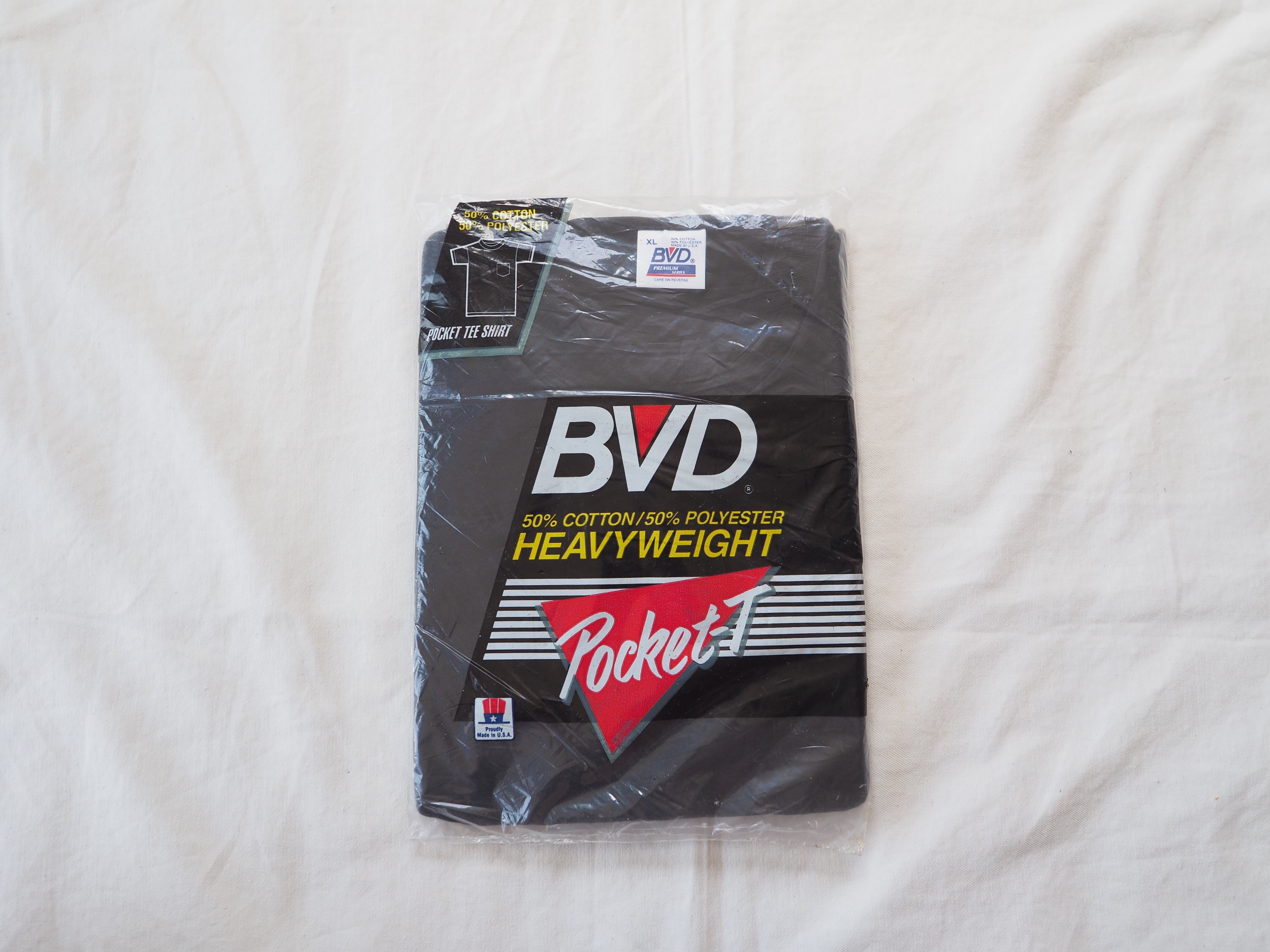 NOS 1990’s USA製 BVD ポケットTシャツ XL black