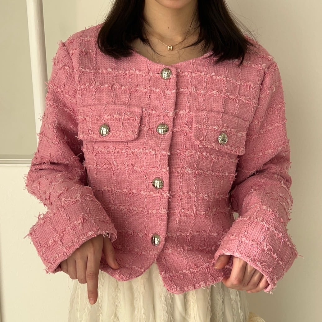 ノーカラーツイードジャケット_LN03222 | lanan(ラナン)