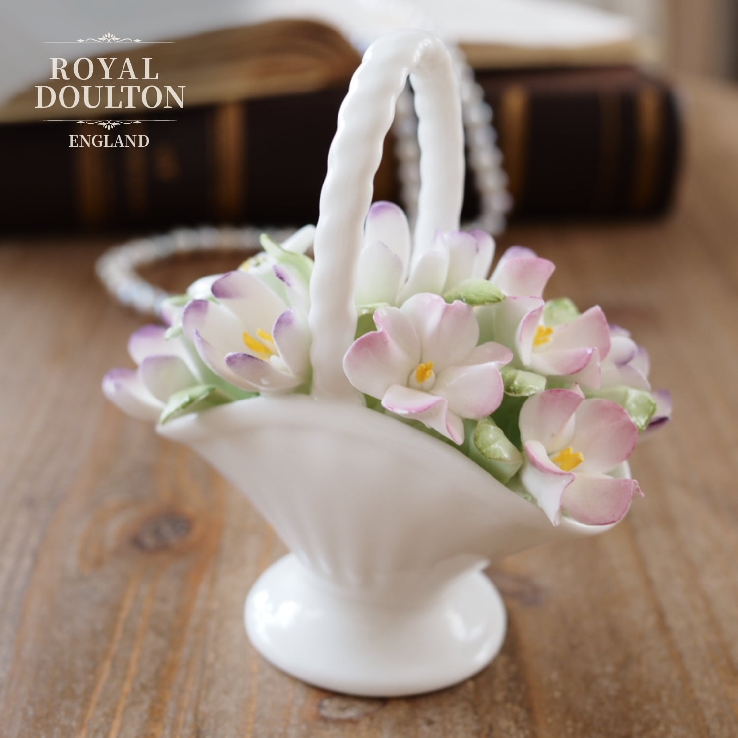 アンティーク　陶花　バスケット　フラワー 英国 Royal Doulton 陶花 バスケット フラワーオブジェ | antique