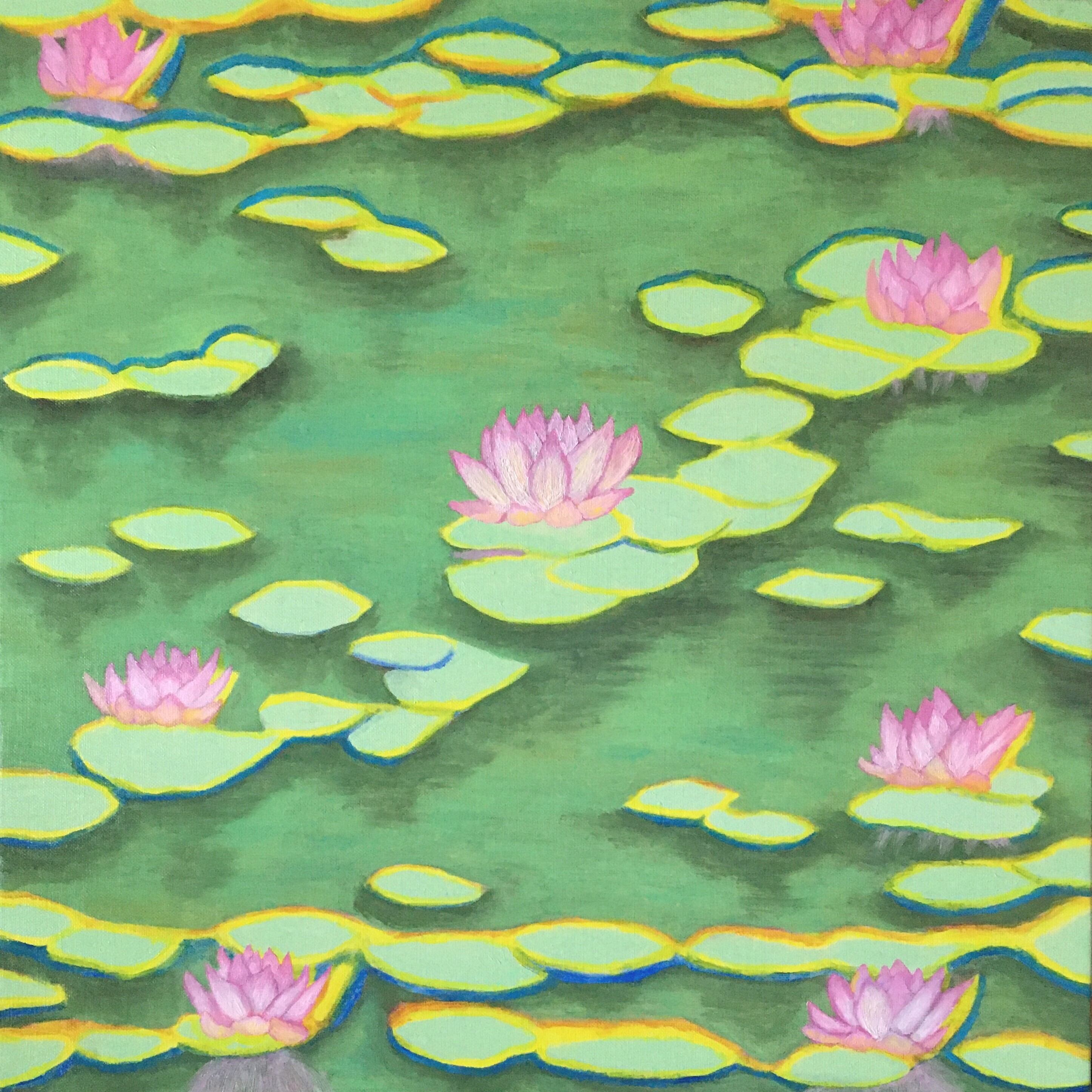 油絵 絵画【蓮の池】 油絵 睡蓮の池 絵画 ICHI 通販 18581261｜Creema(クリーマ)