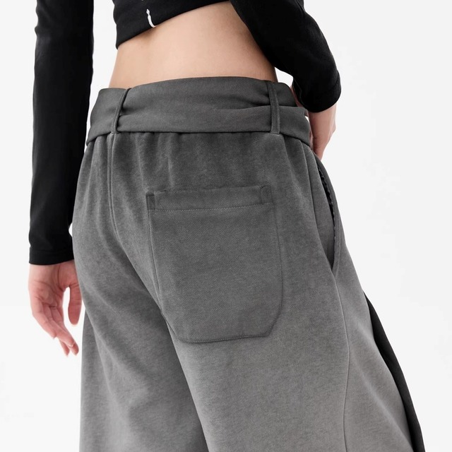 グラデーションレターリボンワイドスウェットパンツ 2col   R02103