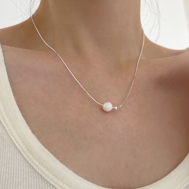 S925 snake pearl necklace (N58)