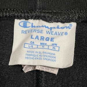 champion スウェットパンツ リバースウィーブ reverse weave 刺繍 ワンポイントロゴ L 黒 EL SALVADOR製 US古着