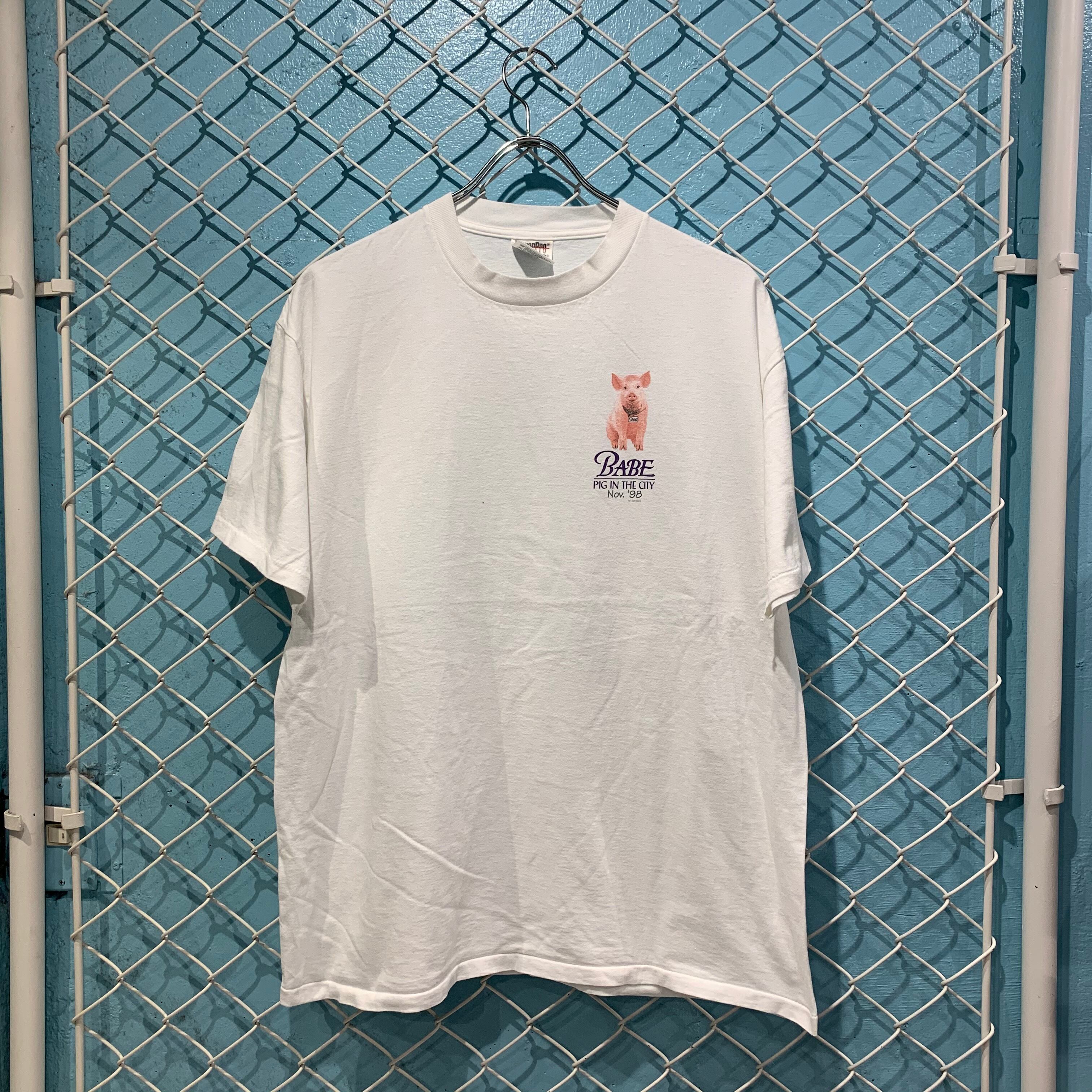 USA製 90s ビンテージ▽BABE ベイブ 映画 ムービー 半袖Tシャツ S