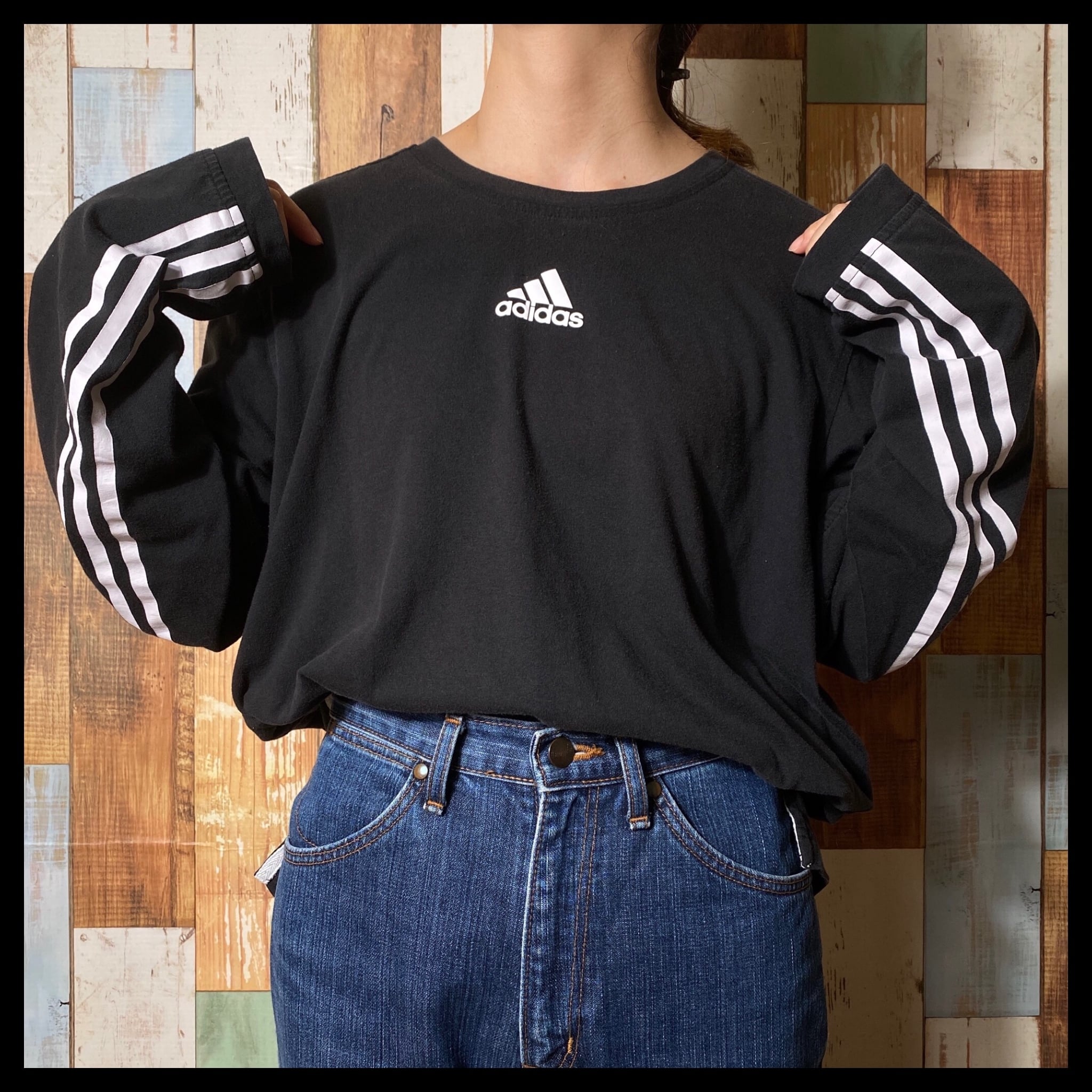 90's adidas アディダス ロンT ワンポイントロゴ ビッグシルエット