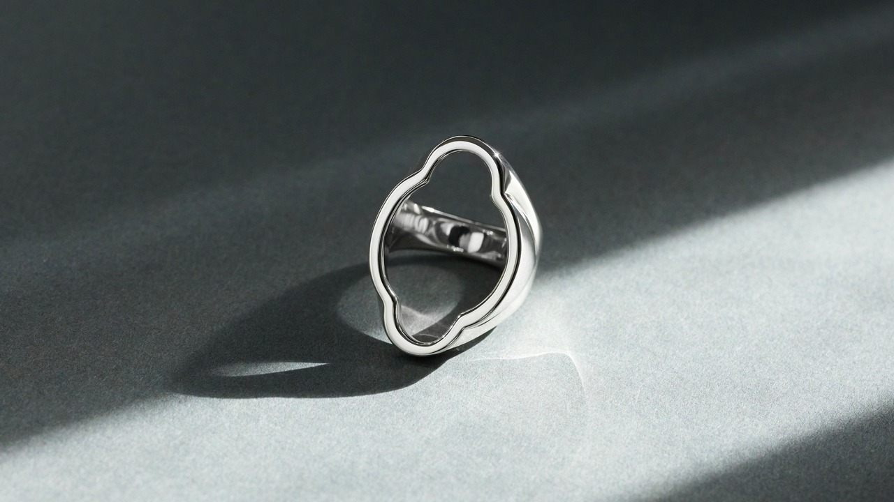 silver flower ring