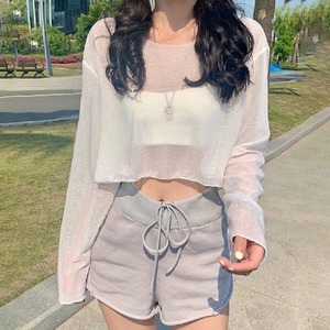 シアートップス 透け感 シースルー レディース 春夏秋 韓国 シアー Tシャツ おしゃれ きれいめ 重ね着 レイヤード 大人 カジュアル 無地 肌見せ 薄手 日焼け対策 大人可愛い 大人女子