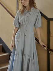 Lucienne Tiered Shirt Dress F0714