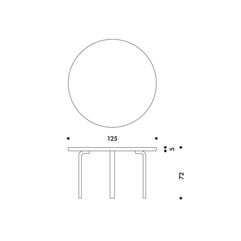 91テーブル（d. 125）ホワイトラミネート［ アルテック ］ | Pay ID