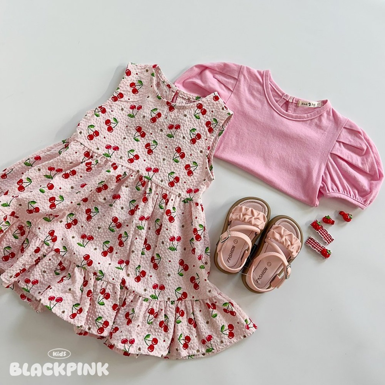 [BLACKPINK] Cherry Frill Dress / [블랙핑크] 체리프릴원피스