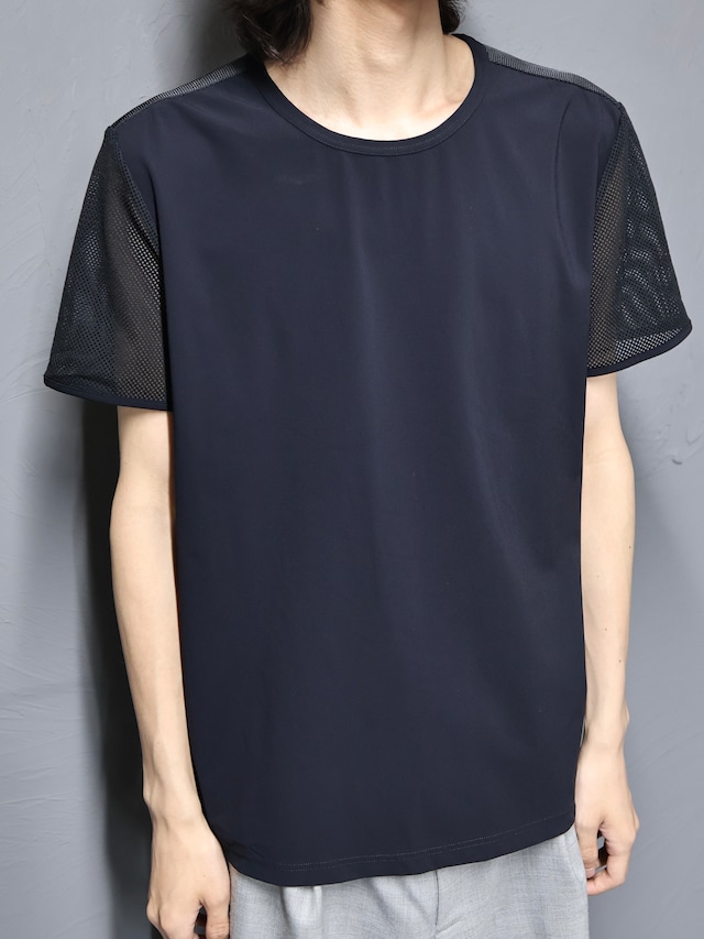 【prada】mesh sleeve nylon top