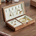 コンパクト ジュエリーボックス 木製 ネックレス ピアス イヤリング リング アクセサリーケース 小物収納
