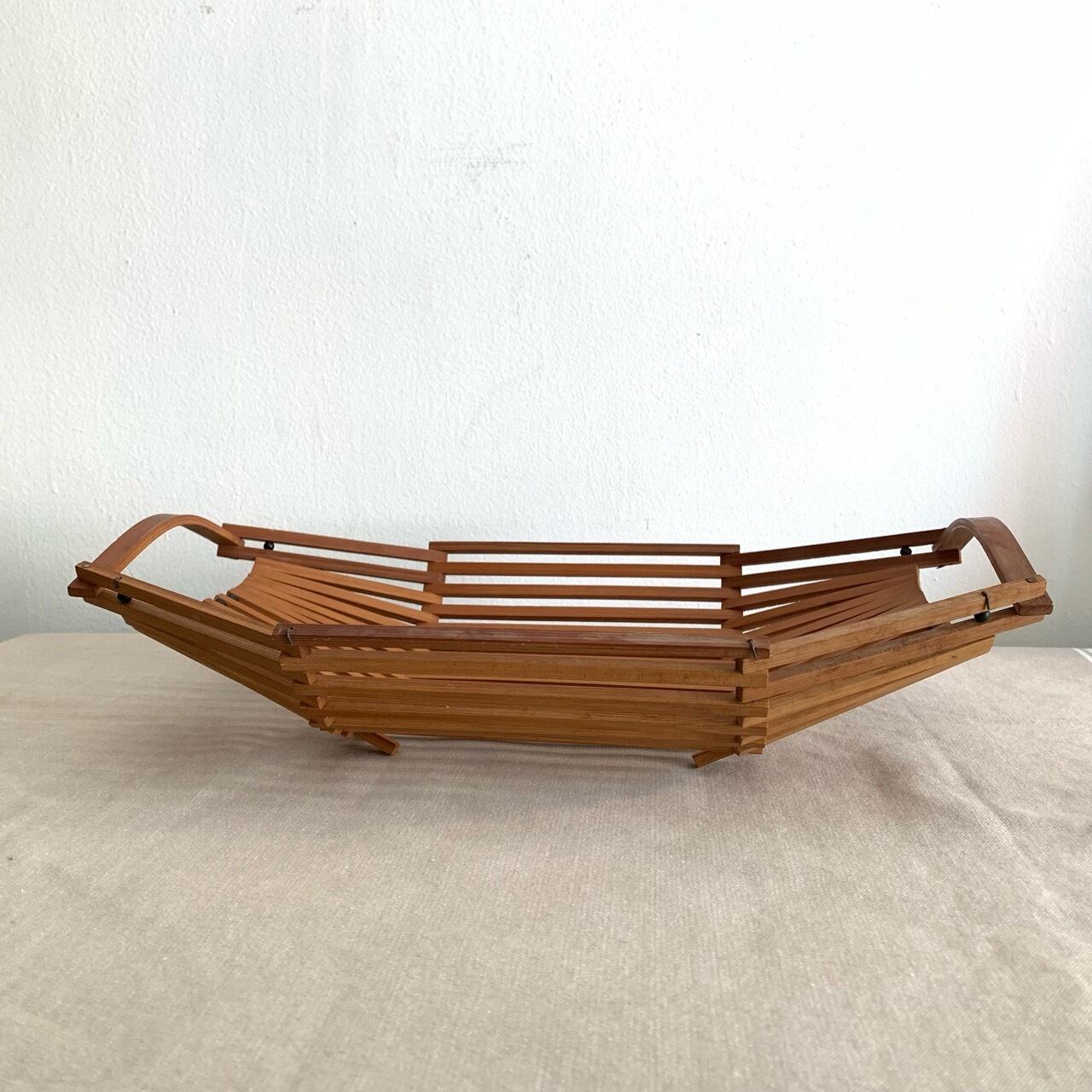 ビンテージ 竹トレー 古い竹製トレー 竹かご レトロ お洒落トレー