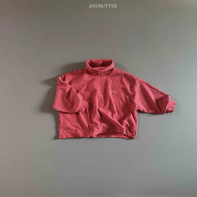 アートストライプタートルネック 【andbutter】