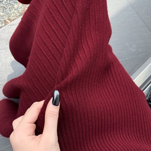 フィットフレア ニット ロング スカート 10313