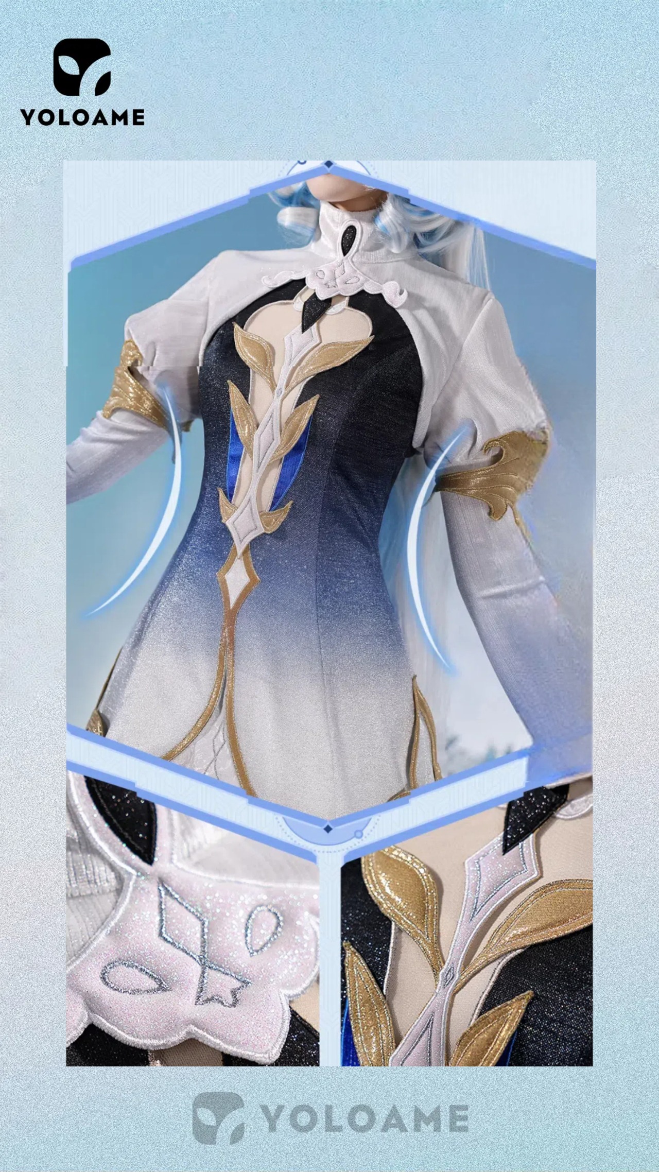 三分妄想 原神 フリーナ フォカロルス コスプレ 衣装 水の神