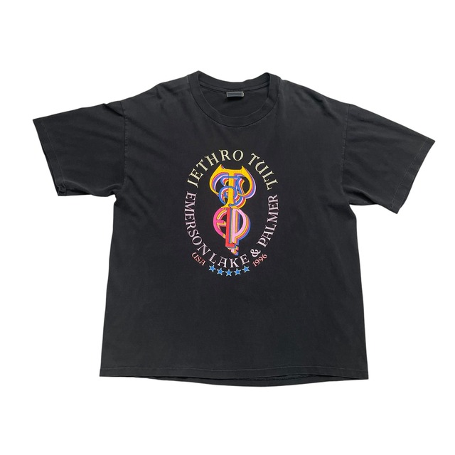 《L》Hanes ヘインズ コンサートTシャツ 両面プリント バンド シングルステッチ ブラック 90年代 vintage no.10594