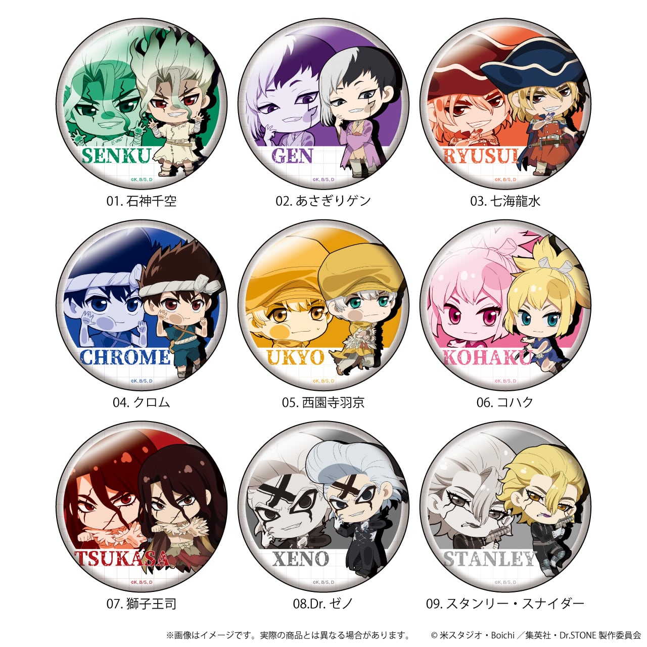 BOX販売】缶バッジ「Dr.STONE」01/トレーディング(全9種)(ここぺたver