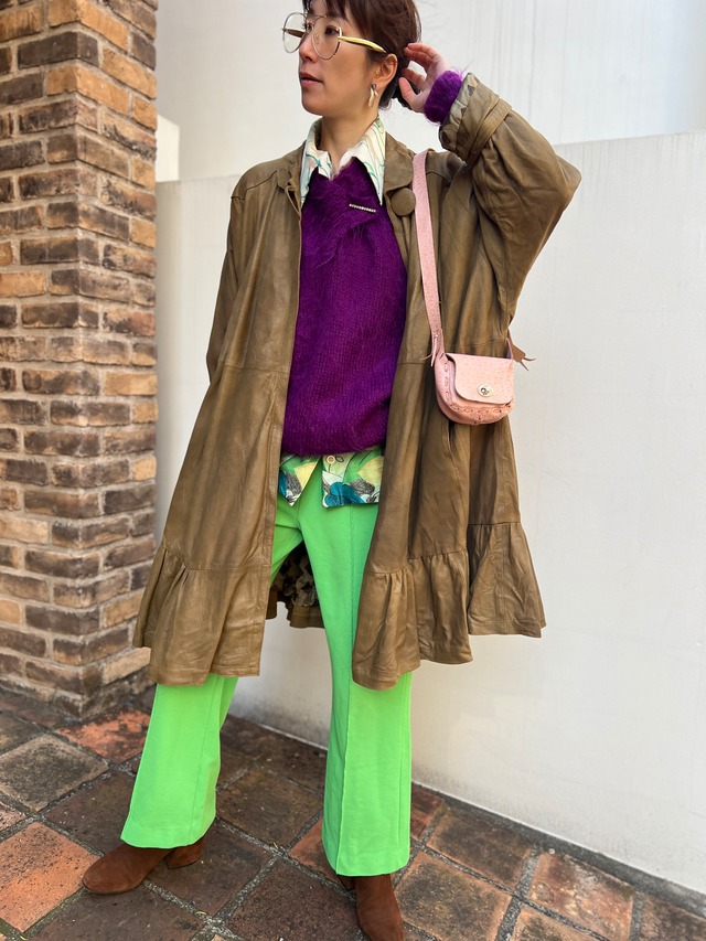 80s Euro brown leather Coat