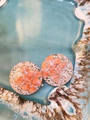 50's vintage pink shell earrings