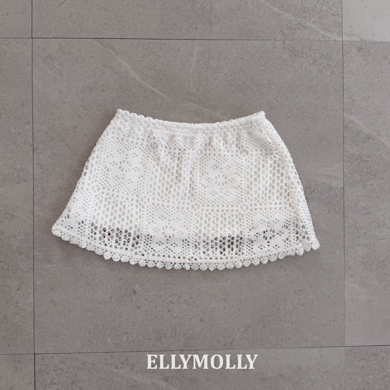 [ELLYMOLLY] Rosy Crochet Skirt +fee2 / [엘리몰리] 로지크로쉐스커트