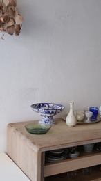 ブルーのフルーツトレイ