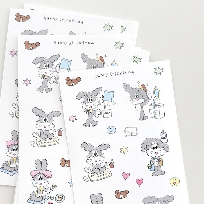 scooty studio] scooty friends ステッカー（bunny / 2シート入り