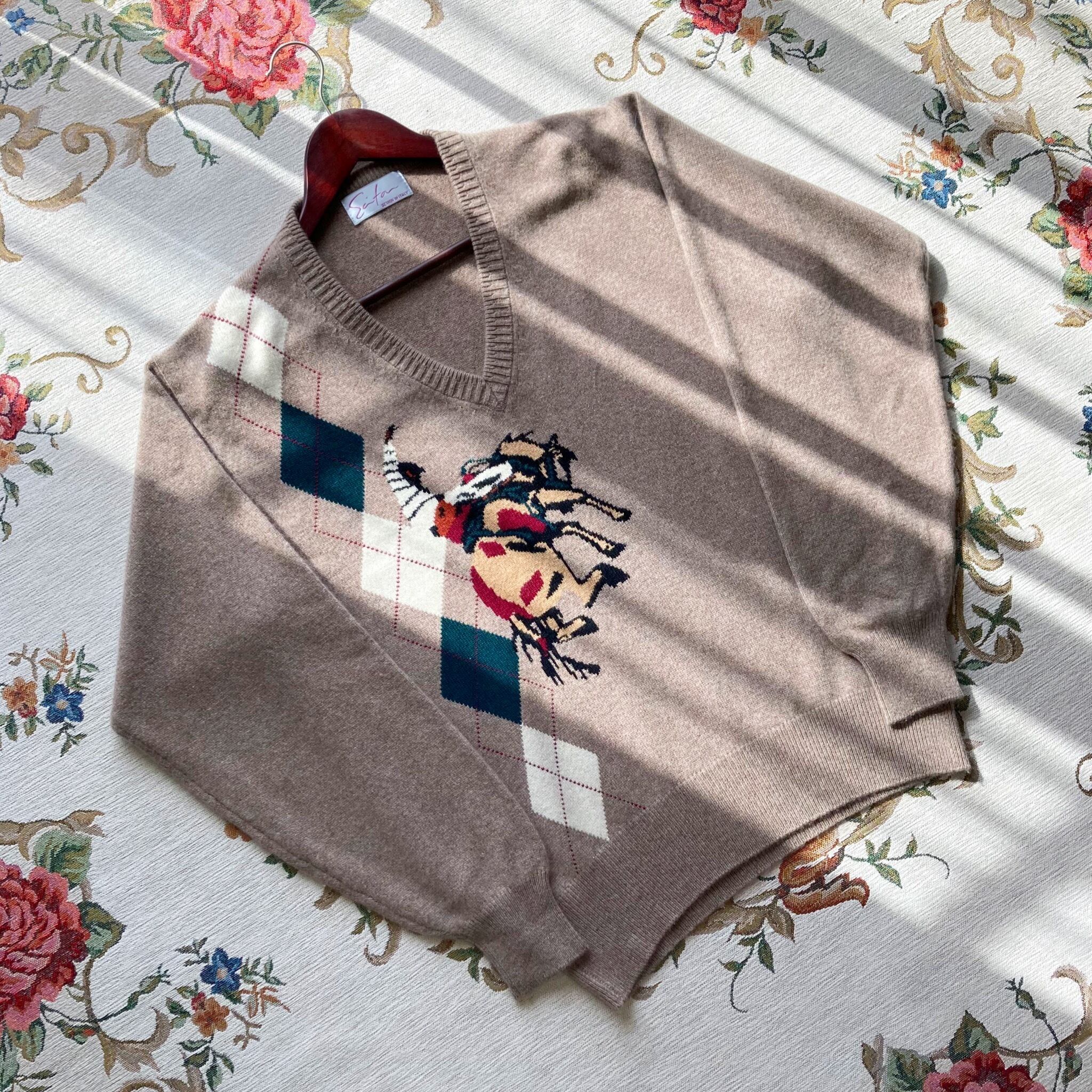 Argyle pattern spring knit