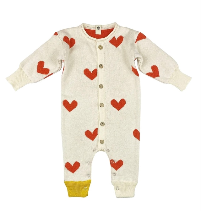 【23AW】BaYiRi(バイリ) AMOR JUMPSUIT   milk&red hearts ［6m/12m］