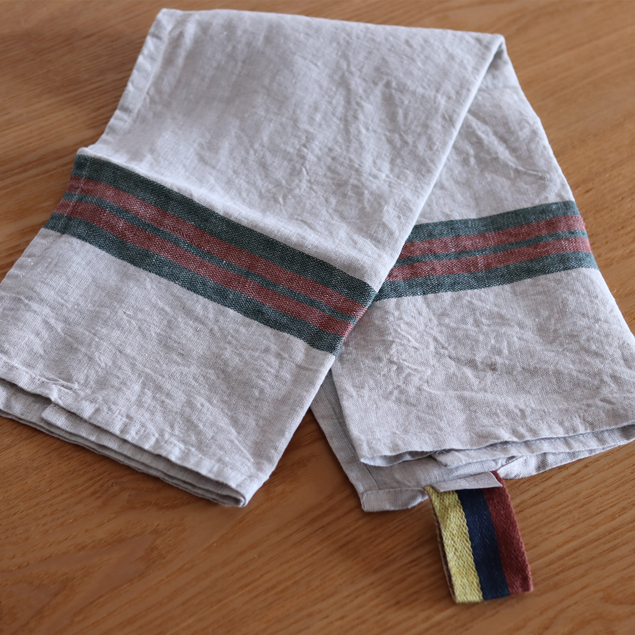 ベルギー Libeco 60リネン100% マルチストライプ 4M